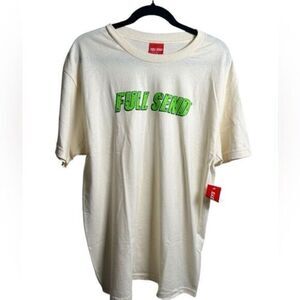 NWT FULL SEND Unisex Cream Short Sleeve Graphic Logo Tee Shirt - Size Small